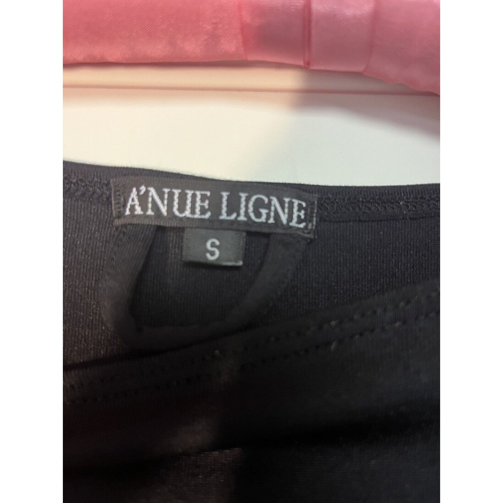 A'nue Ligne Black Boatneck Tunic Dress - Small 3/4 Sleeves Tactel/Lycra blend - Picture 3 of 9